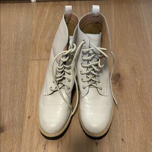 Women’s White Leather Boots
